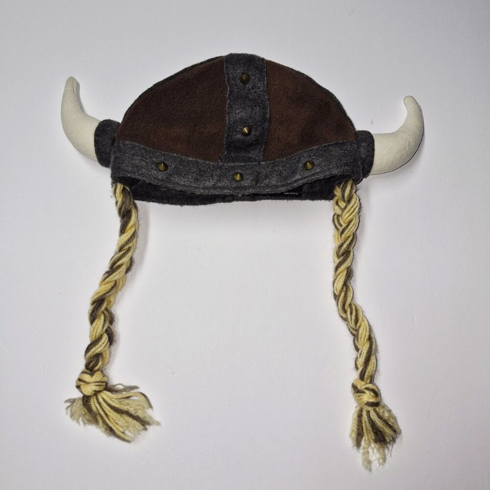 Norway World Cup Viking Hat Erling Haaland Fan Beanie Horns Braids M/L Beasty